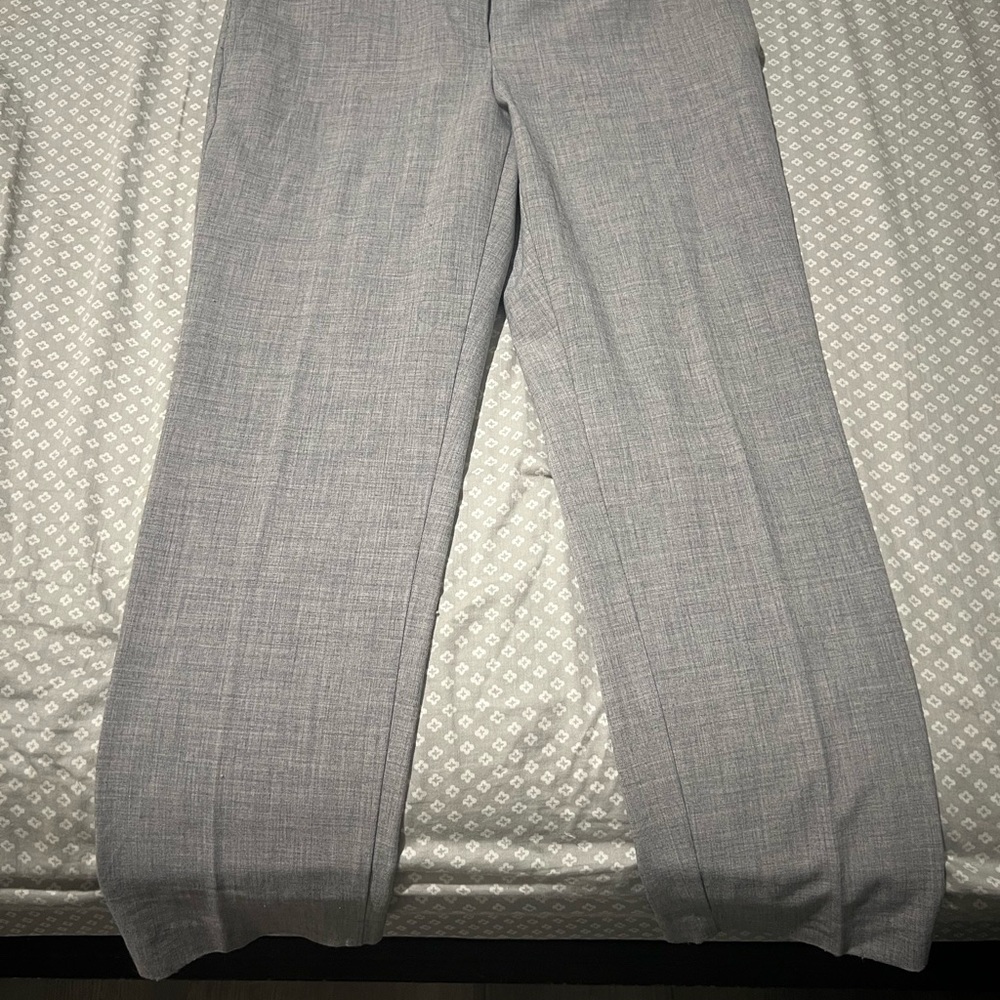 Ann Taylor Gray Dress Pants Straight-Leg Classic